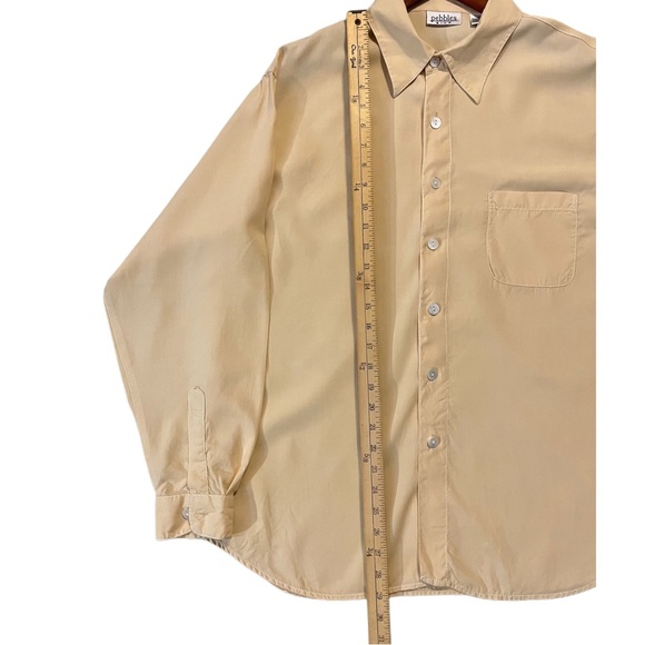 Pebbles Silk 100% Silk Button Down Blouse Cream Champagne Vintage Minimalist - Picture 3 of 7